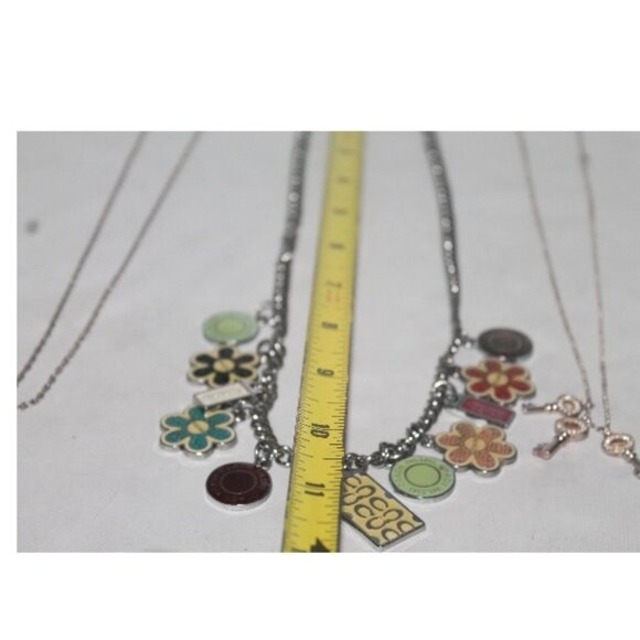 Auth $635 Coach Jewelry Lot Charm Necklace Chain Charm New Ring 925 Buttons - Picture 13 of 13